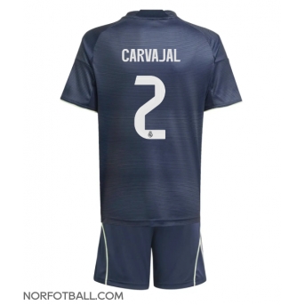 Billige Fotballdrakt Real Madrid Daniel Carvajal #2 Replika Bortedraktsett Barn 2025-26 Kortermet (med bukser)